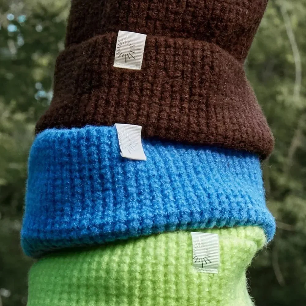 OFFLINE Brown Deep Earth Waffle Knit Beanie Hat